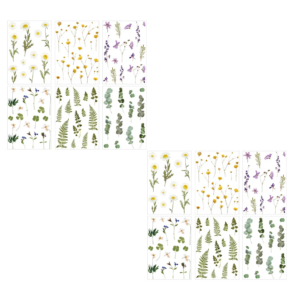 

12 Sheets Small and Fresh DIY Stickers Plant Decor Vinyl Flower The Pet Self-Adhesive