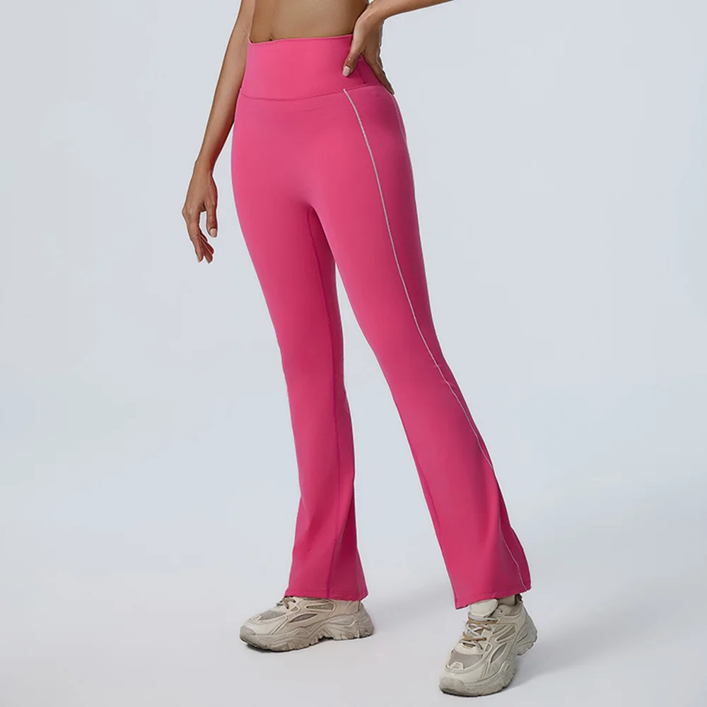 Naked Feeling Women Yoga Flared Pants Gym High Waist Push Up Flared Pants Dancing Fitness Sports Breathable Yoga Clothe Leggings