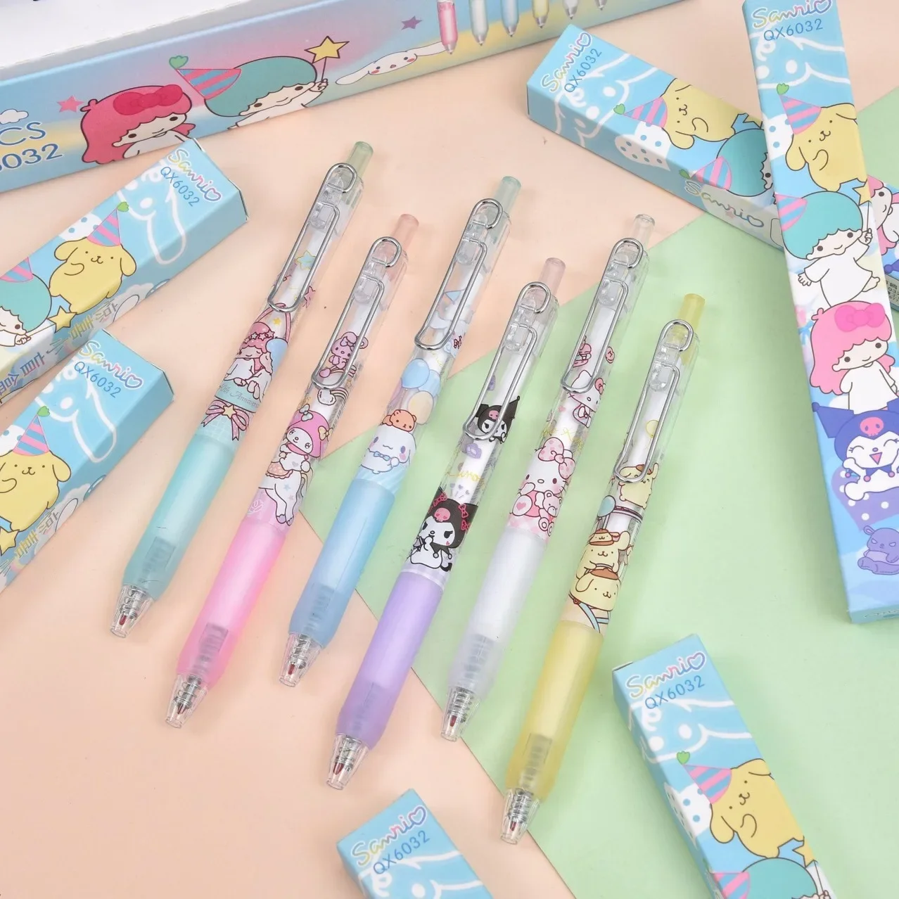 

36pcs/full box Sanrio Kawaii Anime Cartoon series HelloKitty My melody Cinnamoroll Creative high-value cute girl neutral pen