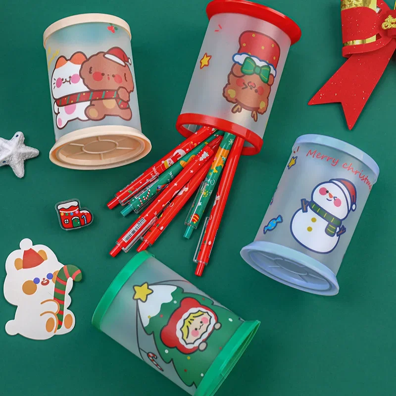 Detachable Cylindrical Desktop Pen Holder Organizer Office Accessories Pencil Stand Storage Case Box Stationery Christmas Gifts