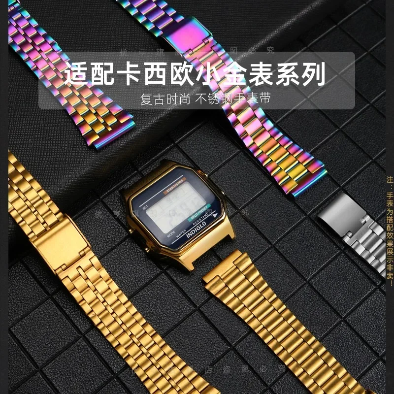 Elegant Gold Stainless Steel Watch Band - 18mm Wristband