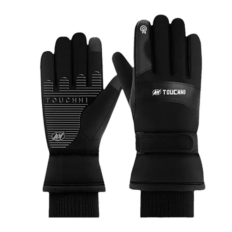 

Зимние перчатки для мужчин и женщин, теплые ветрозащитные Нескользящие перчатки с сенсорным экраном для езды на велосипеде и мотоцикле