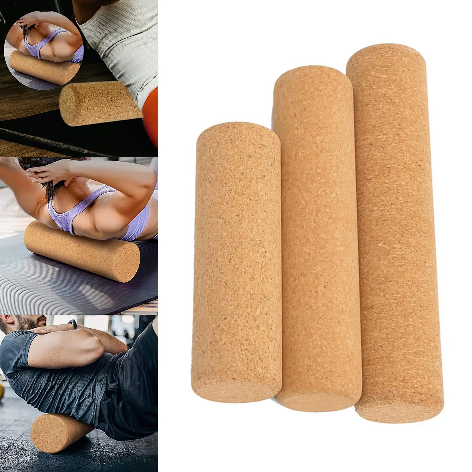 Cork Yoga Pillar Column Fitness Massage Roller for Balance Workout Stretching