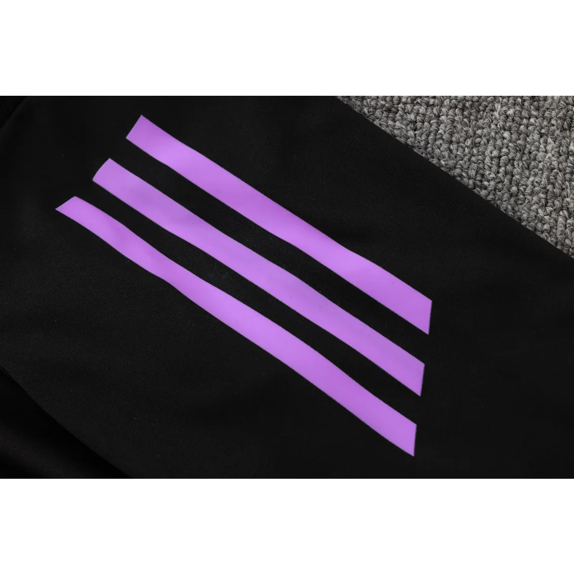 Adidas Soccer Jerseys Men Short-sleeved Cropped Trousers Breathable Durable Athletic Training Suit Black Purple