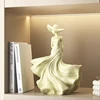 WSHYUFEI Gift From Spring for Yourself  Girl Wearing Dress Home Decor High-End Resin Crafts Mother's Day Gift Office Decoration 4