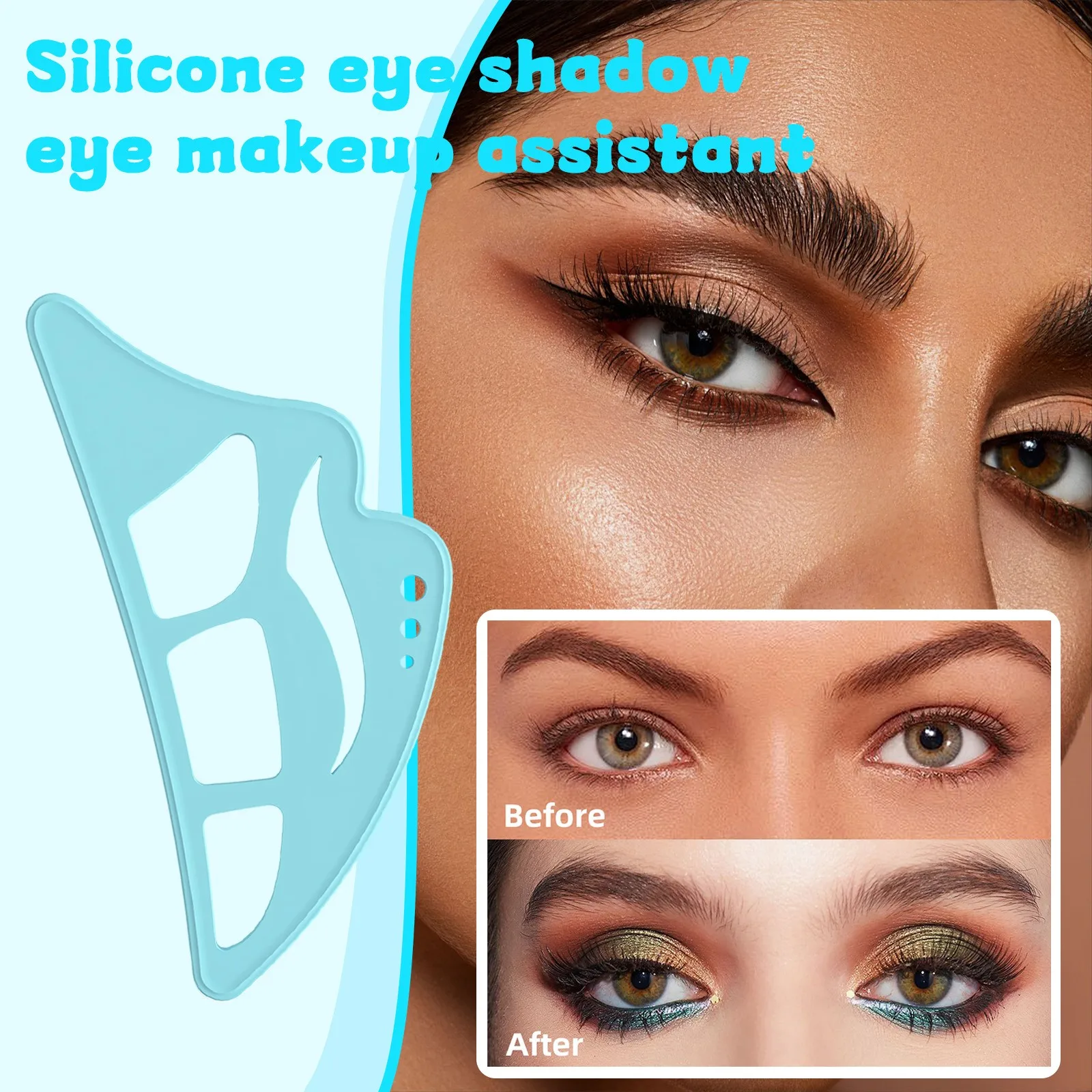 Makeup Tools Eyeliner Stencil Tool Eye Makeup Tools Eye Makeup Stencils Convenient Small Silicone Eyeshadow Eye Makeup Aid Multi-Regional Eyeshadow Template Reusable Easy To Clean
