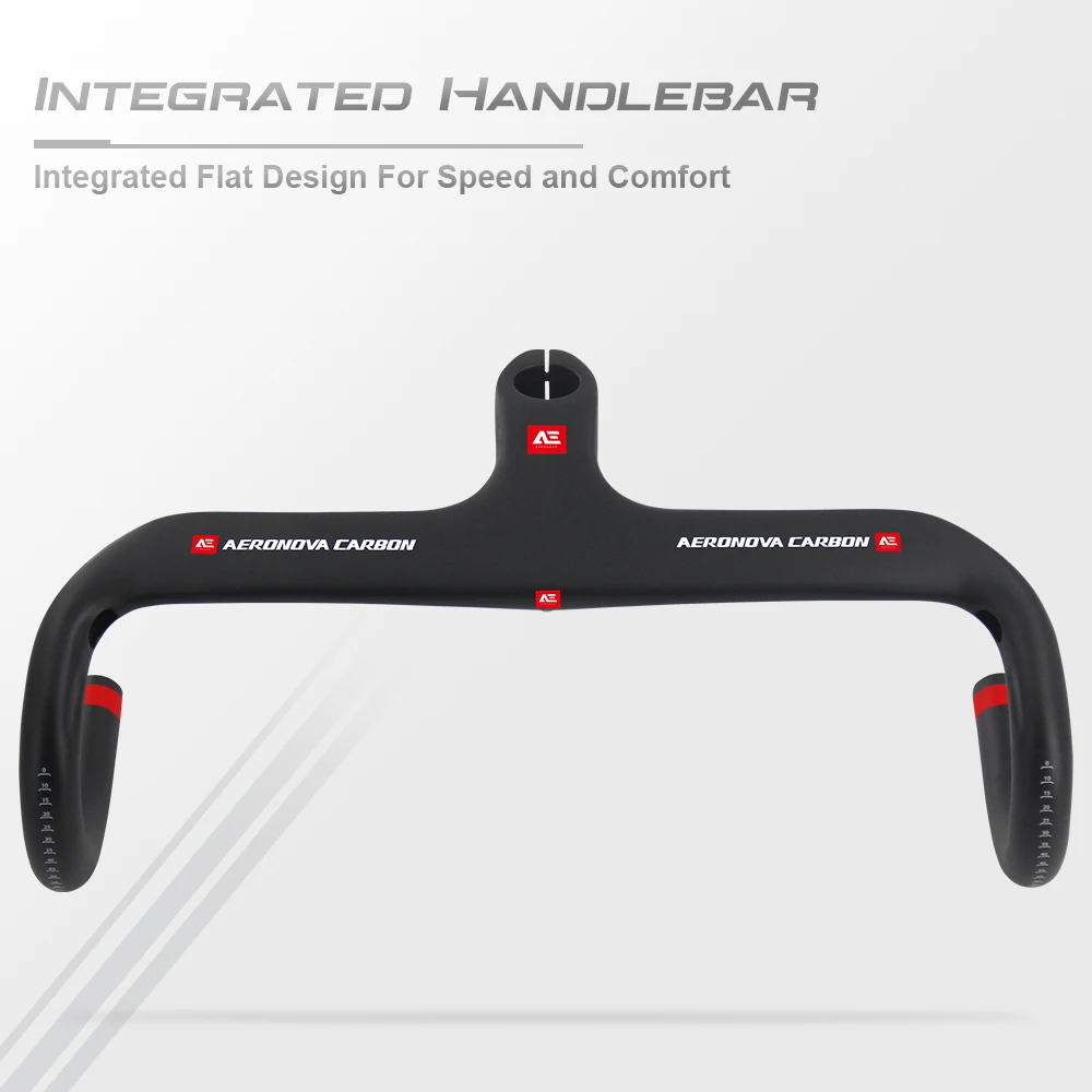 Bicycle Speed Integrated Handlebar 28.6mm Full Inner Routing Flat Design 400/420/440mm Carbon Drop Handle Bar bicycle handlebar