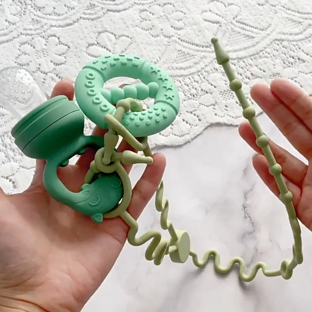 Portable Silicon Nipple Anti-drop Chain Adjustable Safety Baby Pacifier Chain Stroller Accessories Double Head