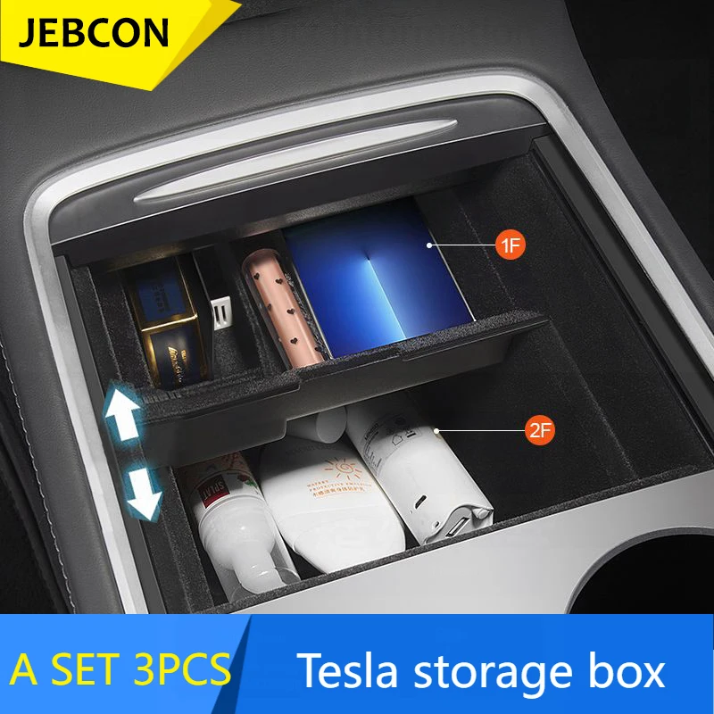 자동차 테슬라 모드 y/3 프론트 센터 컨트롤 박스, 서랍 내장, 레이어드 스토리지, 무취 소재 보관 정리함 