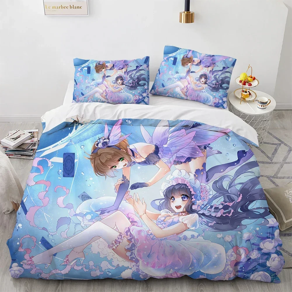 Anime Cardcaptor Sakura Bedding Set Duvet Cover Bedroom Comforter Covers Single Twin King Size Quilt Cover Home Textile 2/3PCS