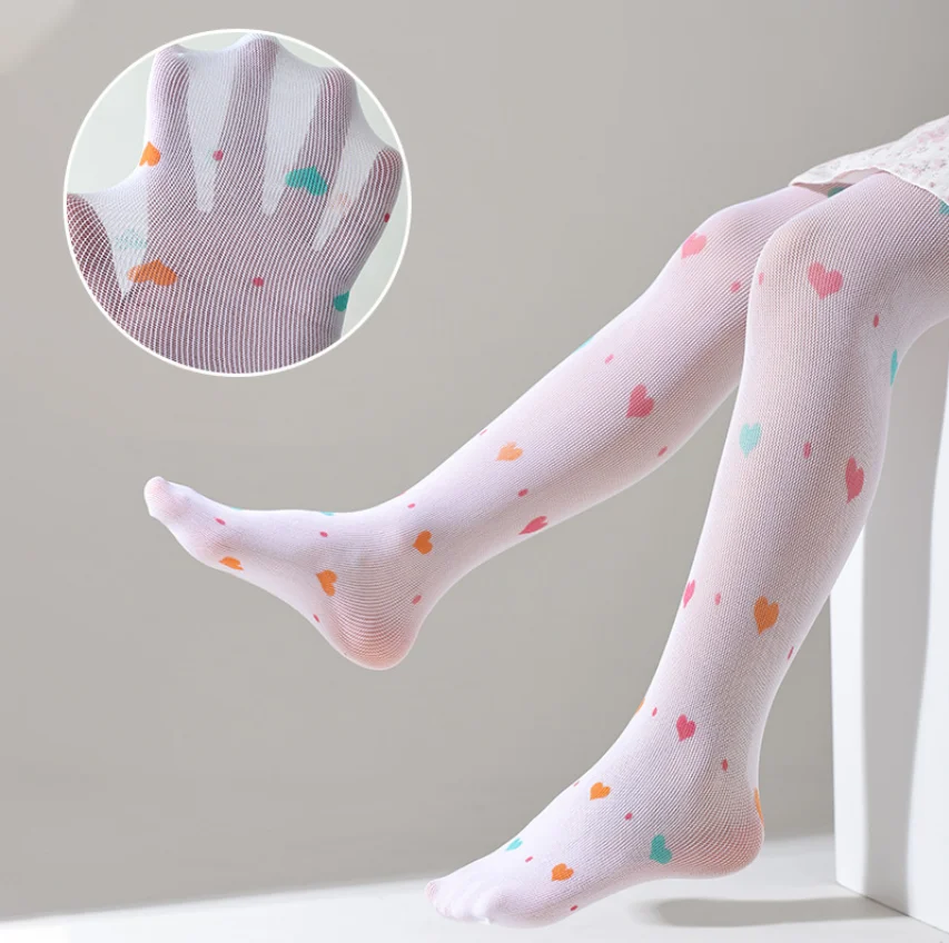 Children Tights Kids Girls Fashion Stockings Print Strawberry Thin Soft Pantyhose Summer Mesh 3-12 Years