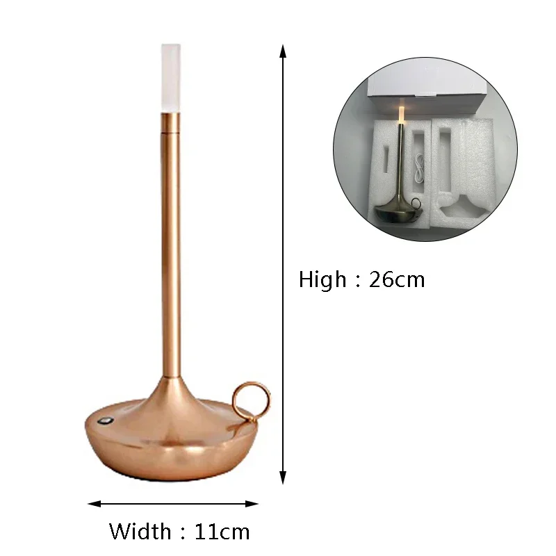 Table Lamp for Bedroom Rechargeable Wireless Touch Lamp Camping Candle Creative Lamp Rechargeable USB-C Deskbar Table 6