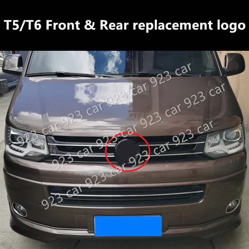 ABS 프론트 헤드 그릴 배지 교체 로고, 리어 트렁크 테일 엠블럼, VW 멀티밴 T5, 카라벨 T6 액세서리, 20 개