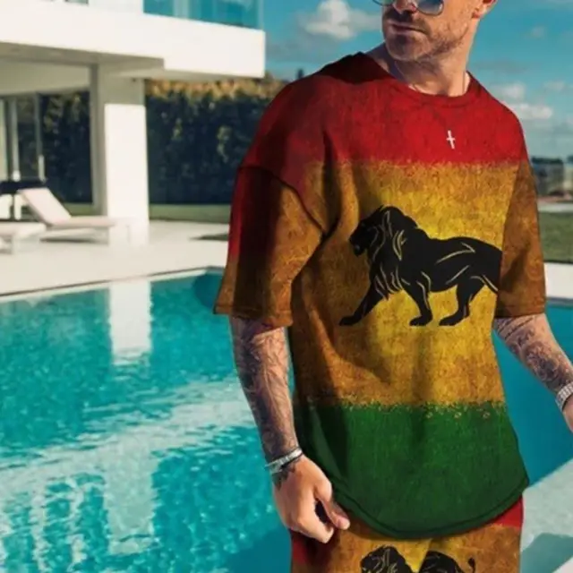 Men Clothing 3D Printed TShirt suits Funny Graphic Ropa Round Neck