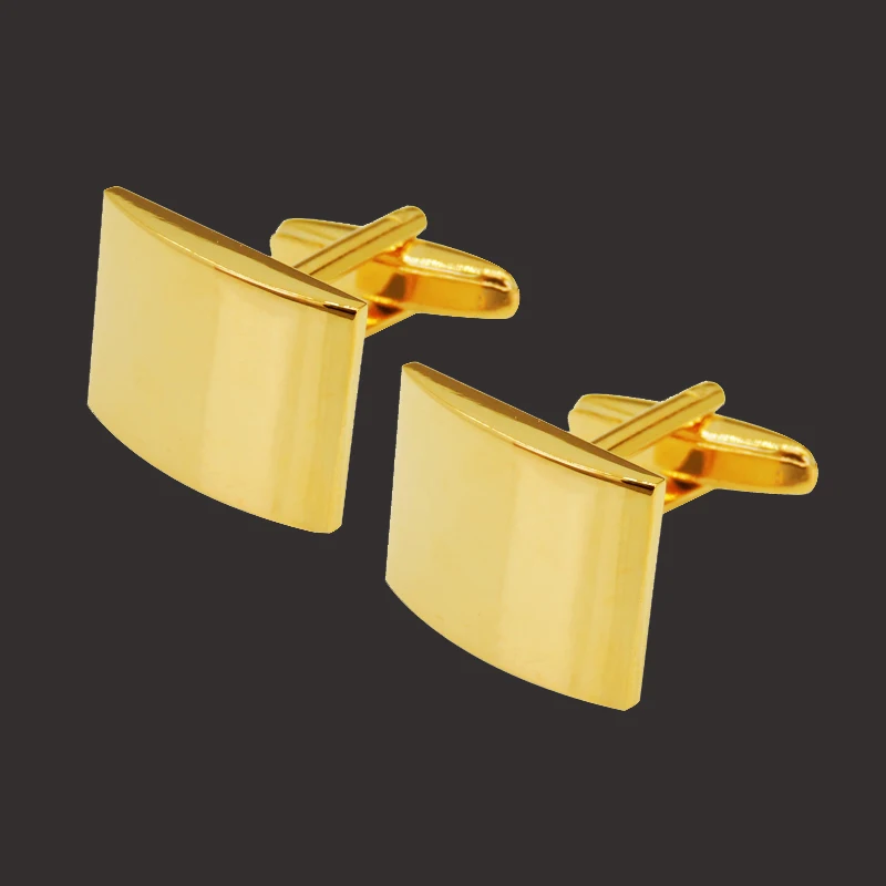 

High quality copper material smooth gold Cufflinks French shirt men's wedding Cufflinks manufacturer wholesale & retail