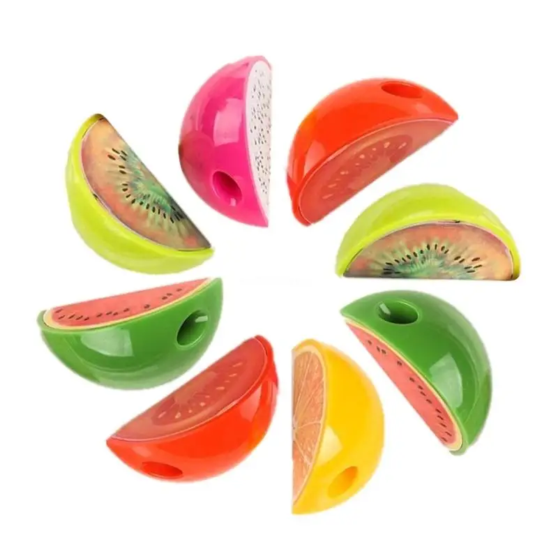 

8Pcs Fruit Pencil Sharpener with Cover Single Hole Sharpener for Boy Girl Dropship