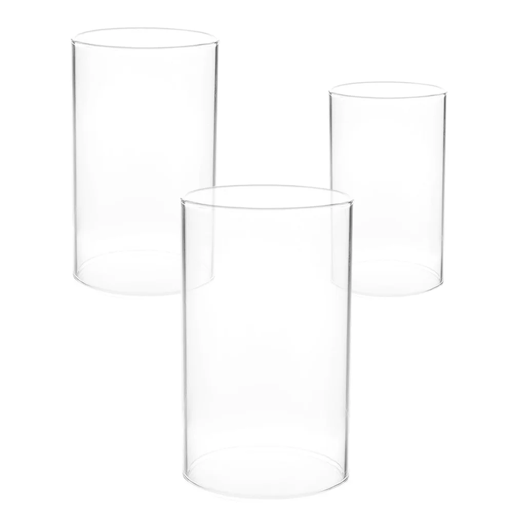 

3Pcs Glass Candleholder Tube Shade Tea Light Holder Cover Accessories