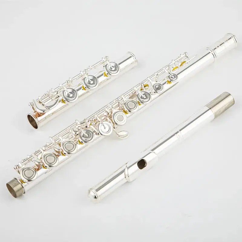 

Top Japan Sankyo 601 Flute Professional Cupronickel Opening C Key 17 Hole Flute Silver Plated Musical Instruments With Case