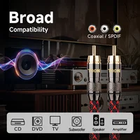 TODN Digital Audio Coaxial Cable 75Ω 4N OFC high end Rca to Rca Male Stereo Cable Speaker Hifi Subwoofer Cable AV TV - Image 6