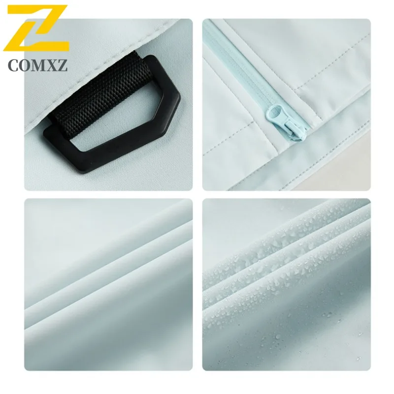 COMXZ 2025 High Quality Mens Jacket Hooded Hiking Mountaineering Lightweight Zipper Jackets Casual Travel Autumn New Outerwear