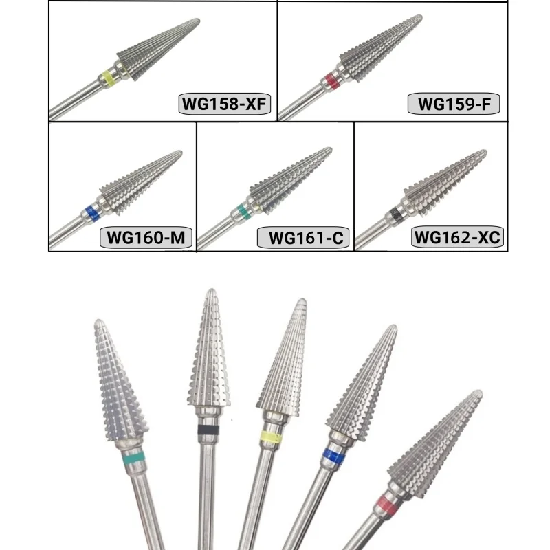 Pro Cone Carbide Cuticle Clean Nail Bit Nail Tungsten Drill Bit Electric Grinding Burr Manicure Drills Nails Accessory 1Pcs 17mm