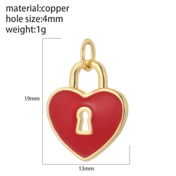 Cherry Red Hearts Enamel Charm in Gold for DIY Jewelry Making - Cute Animal Design (AC210262G9)