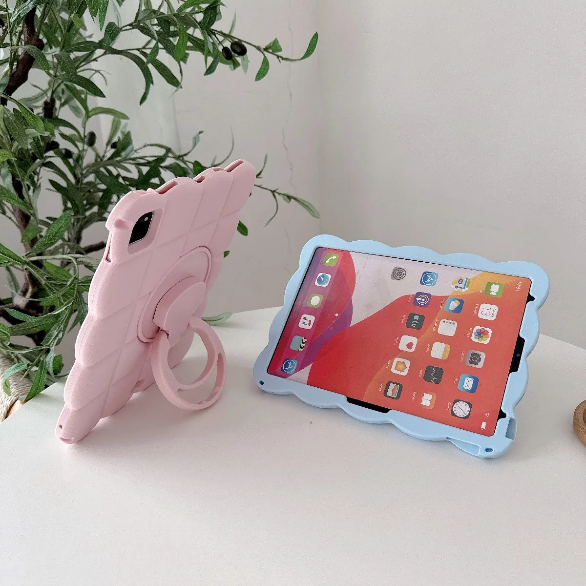 Enhanced Silicone 3D Square Bracket Tablet Case Cover