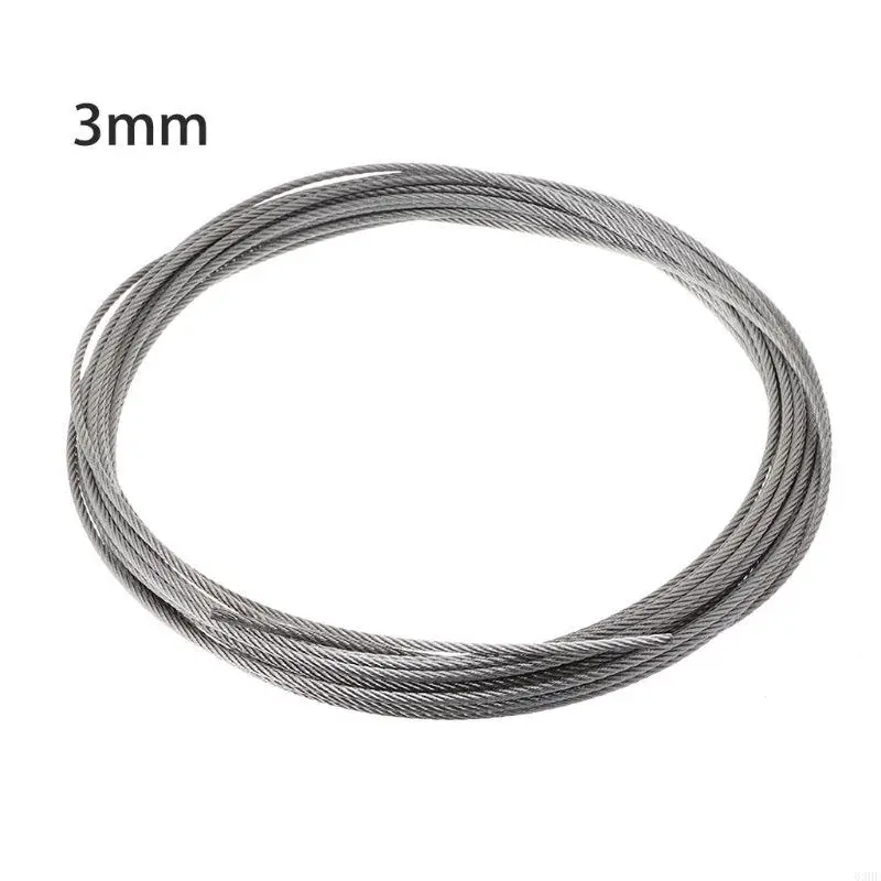 63HF 10 Meters Soft Steel Wire Rope for Outdoor Gardening Tools Deck Railing Handrail Safety System Strong Load-Bearing