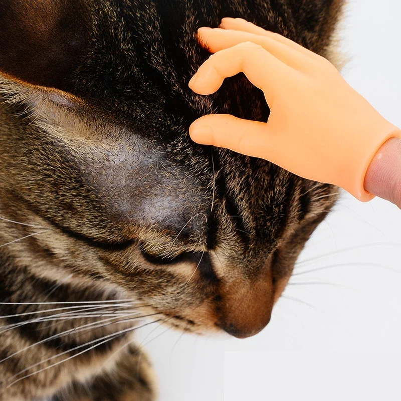 Teasing Cat Plastic Finger Gloves Human Fake Hand Cat Interactive Toys Caress Dog Toys Little Hand Pet Supplies