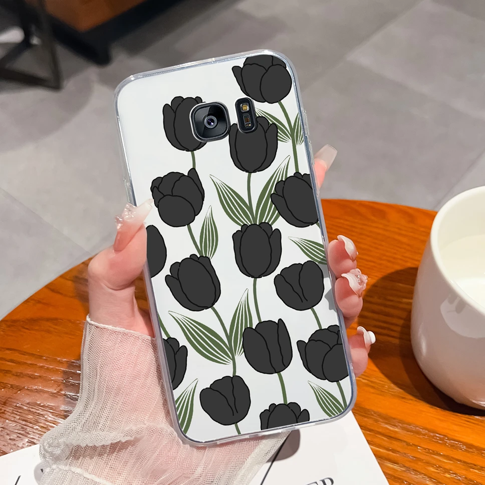 Transparent Floral Silicone Phone Case - Elegant & Protective Back Cover