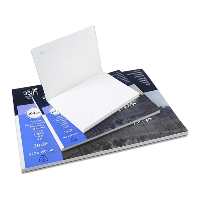 canson 1557 Carta per acquerello 300 g/m2 Carta per pittura ad acquerello 20 fogli Libro per acquerelli dipinto a mano Forniture d'arte creativa 2