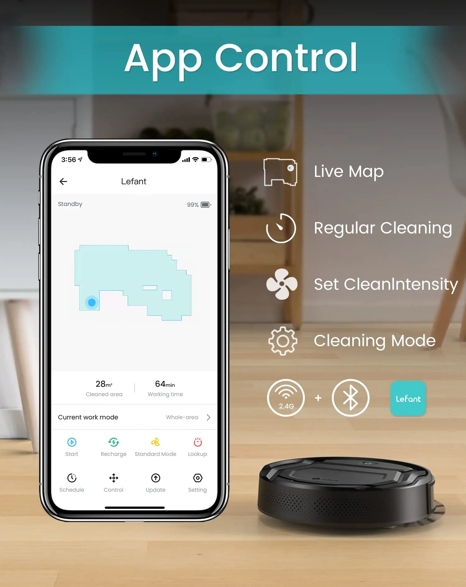 Aspirateur Robot Lefant M210 Pro - AutoCharge, Wi-Fi, Commande Vocale Alexa - NEUF