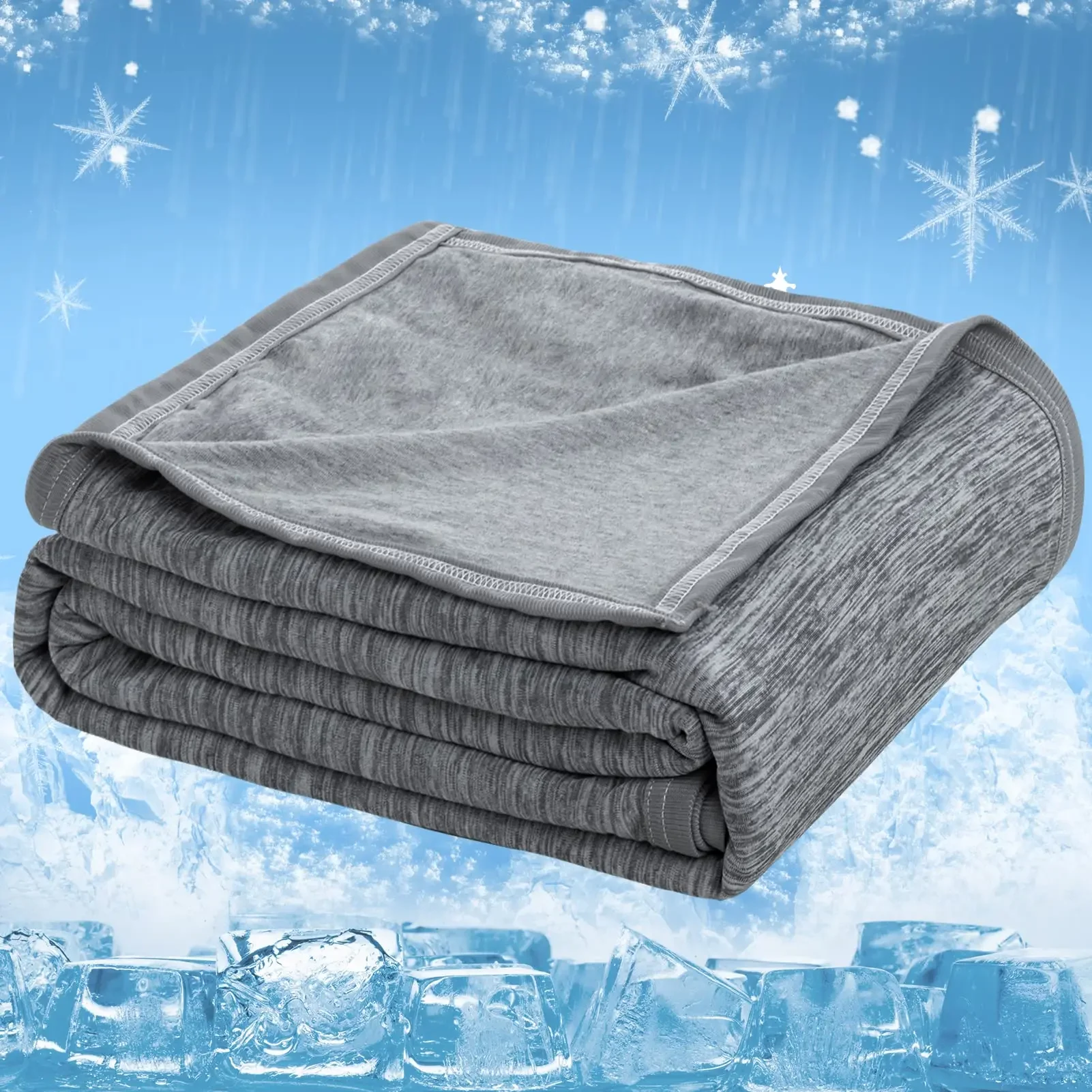 

Cooling Duvet, 2-in-1 Summer Blanket, Self-Cooling Cotton Blanket with Q-Max 0.45 Cooling Fibres, Adult Cooling Blanket, Thin