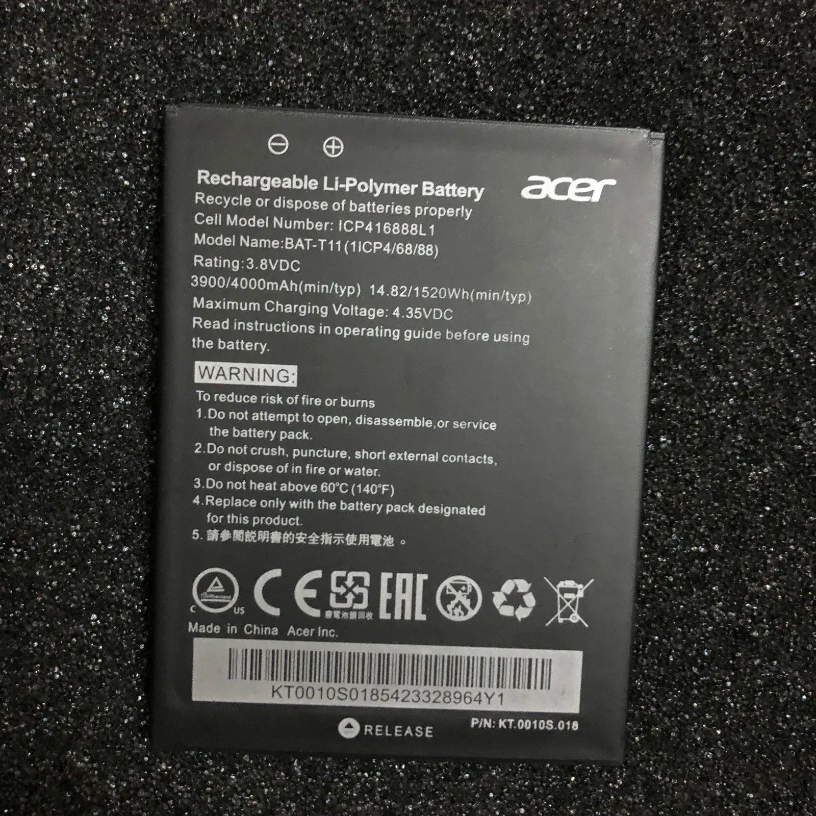 Per La Batteria Del Telefono Cellulare Acer Bat-T11 Acer Z630 Z630S