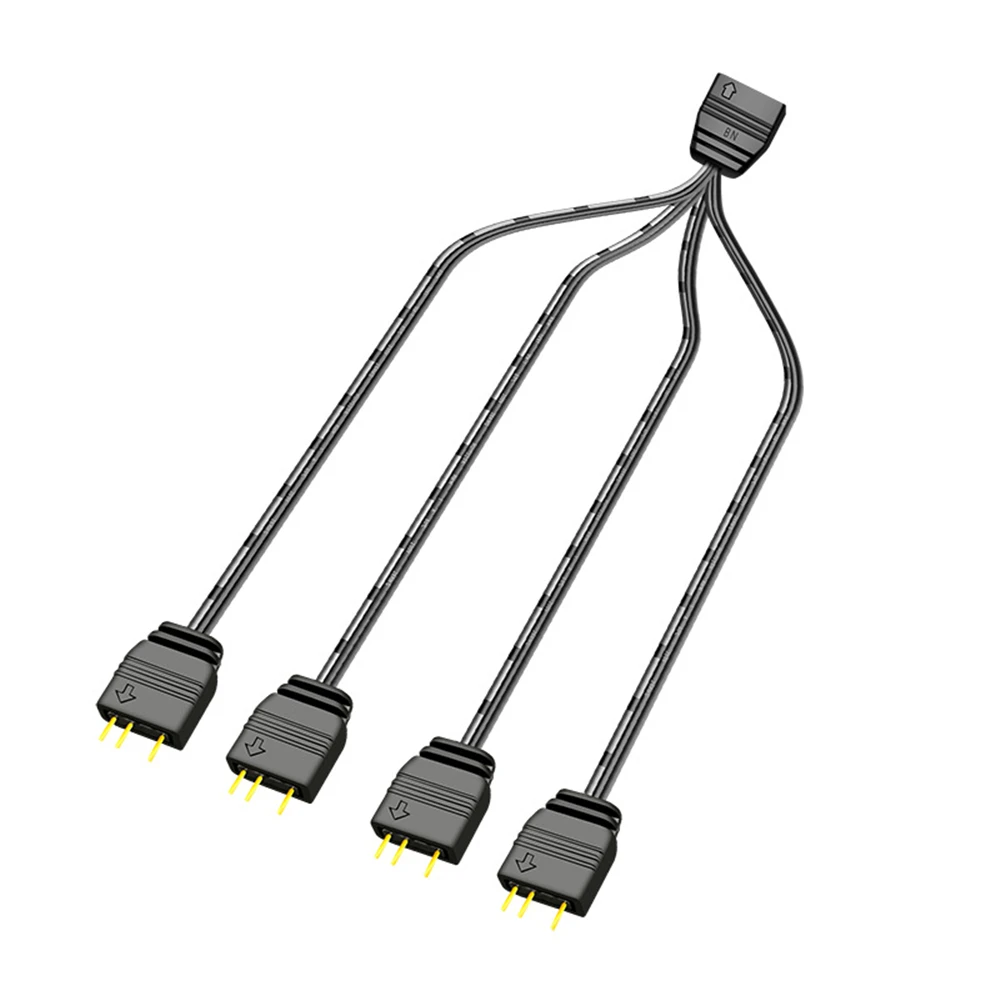 

ARGB Sp-litter Mainboard ARGB Extension Cable 5V 3 Pin 1 to 4 Universal 33.5cm for Desktop
