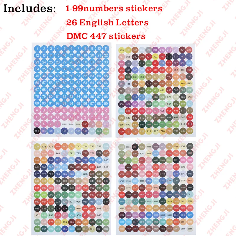 Diamond Painting Color Number Stickers 447 DMC Labels Stickers