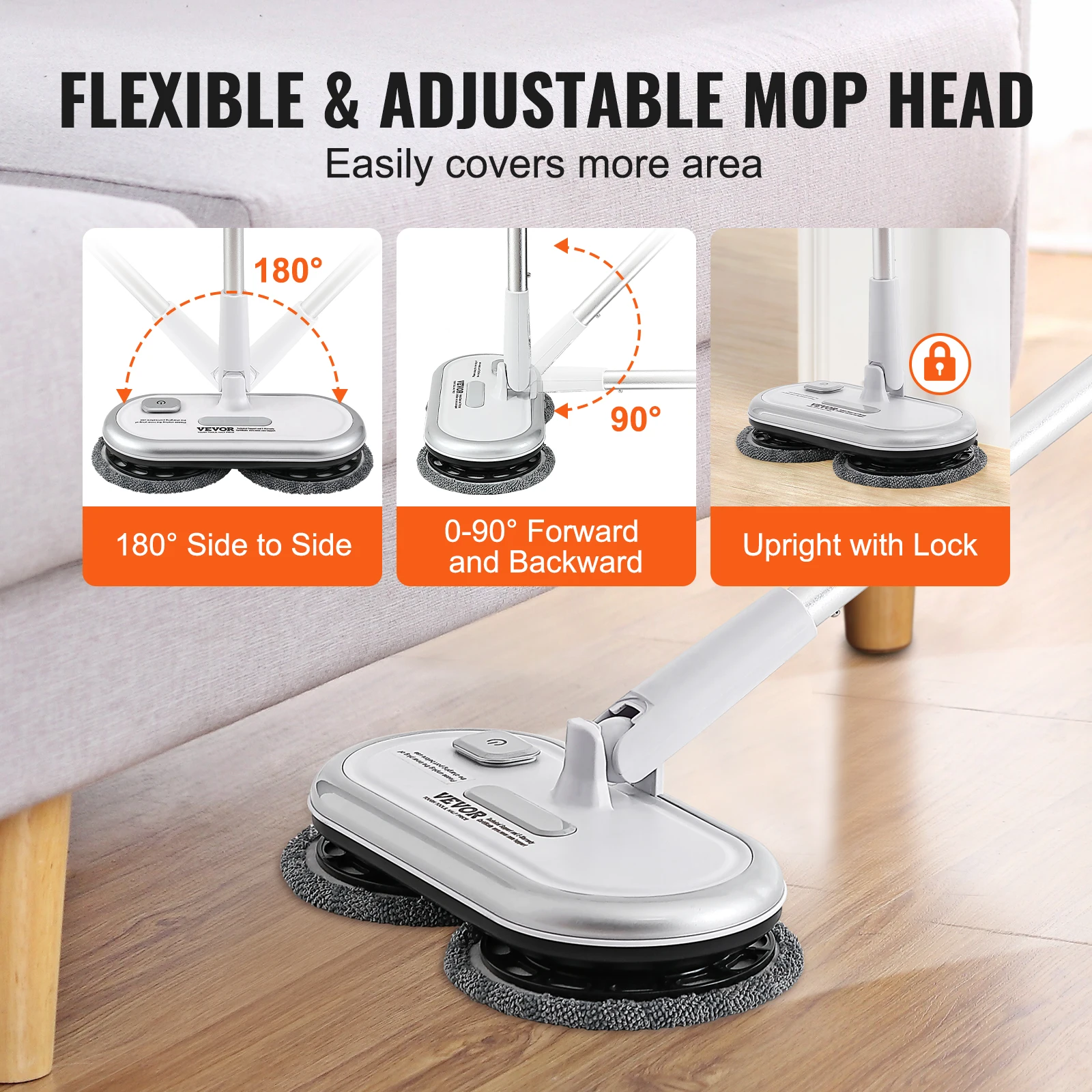 Cordless Electric Spin Mop with Dual Mop Heads