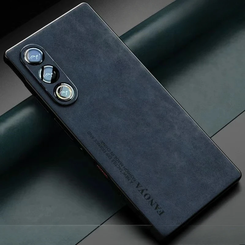 Luxury Sheepskin Leather Phone Case with Matte Silicone Bumper Cover