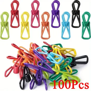10-100Pcs Chip Clips Utility PVC-Coated Steel Clip High Elasticity Metal Clips Clothes Clamp for Food Package Clips 1