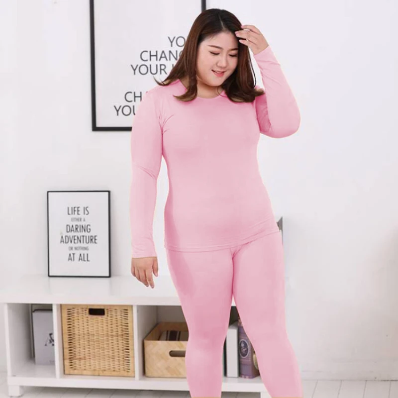 Plus Size Long Sleeve Women Over Size Thermal Long Johns Autumn