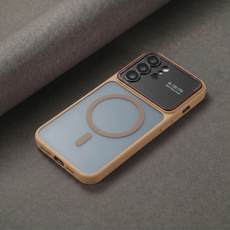 Magnetic Luxury Phone Case with Matte Finish and Camera Protector Cover
