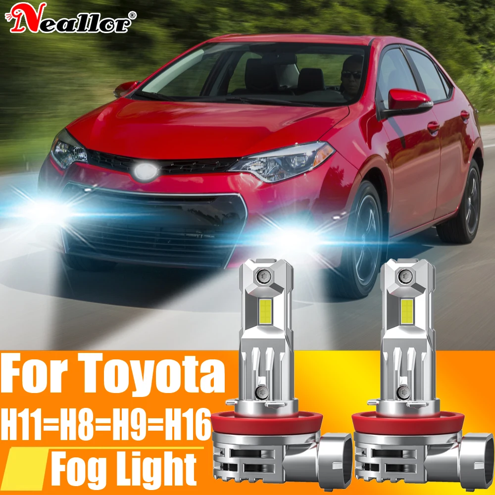 2x H11 H8 Led Fog Lights Headlight Canbus H16 H9 Car Bulb Diode Driving Running Lamp 12v 55w For Toyota Corolla Rav4 Yaris Vitz 1