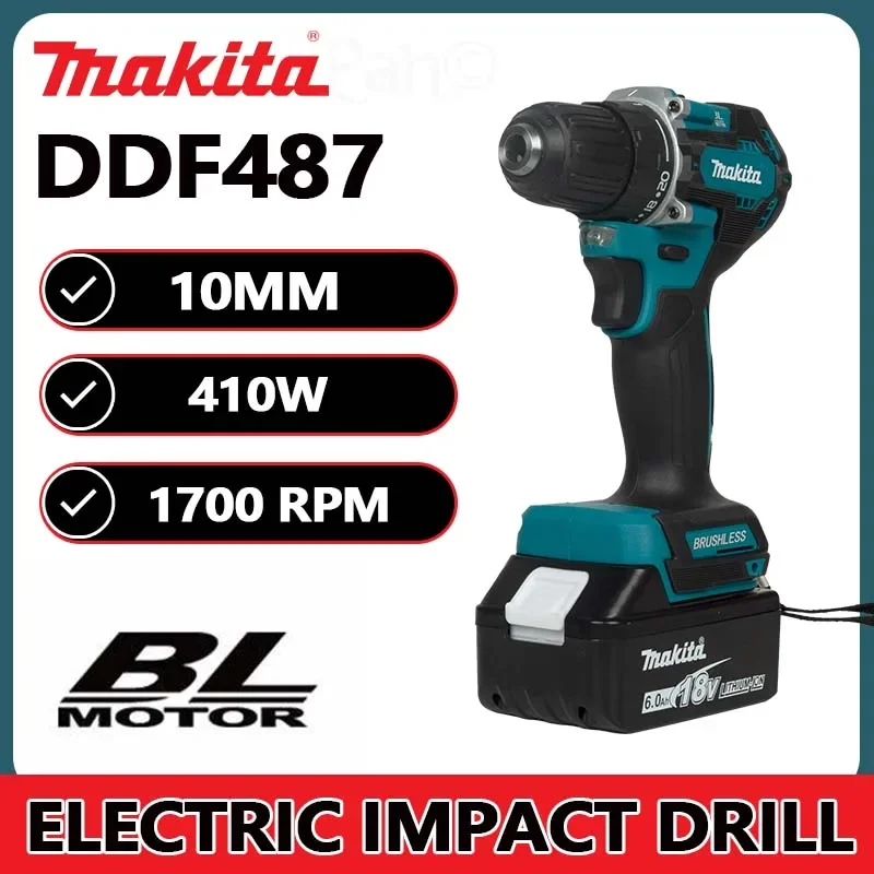 Makita DDF487 10mm Lithium battery 18V rechargeable brushless drill Electric screwdriver driver Wireless pistol drill 2