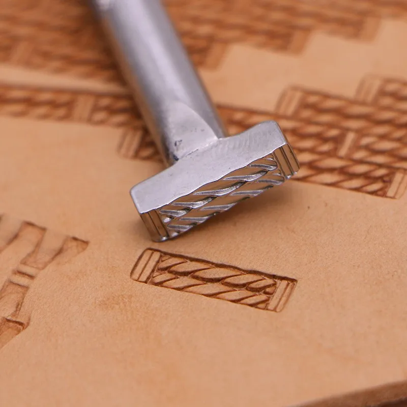 Leather Work Stamping Tool Double Braid Basket Pattern X173 Stamp Leather Carving Craft Zhongjiang 304 Stainless streel Stamps