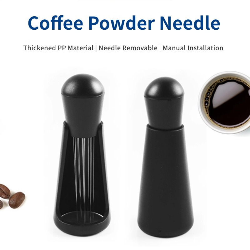 Espresso Coffee Stirring Tool, Coffee Powder Stirrer, Needle Distributor, Wood Handle, Barista Hand Distribution Tool