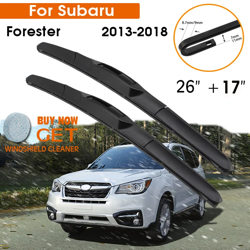 2MPLASTIC Front Windshield Wiper Blades For Subaru Forester 2019-2023 – 26" & 17", Framed, 3-Piece Set