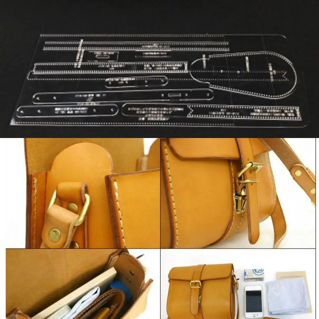 10Pcs/ Acrylic Handbag Pattern Stencil Template Drawings Set Leather Hand Craft DIY Tool for Shoulder Bag Making