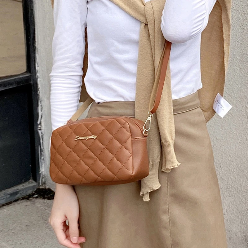 Bolso Acolchado Bolso Cruzado Acolchado De Cuero Vegano Para Mujer - Diseño Elegante Y Correa Ajustable Bolso Cruzado Correa Ajustable