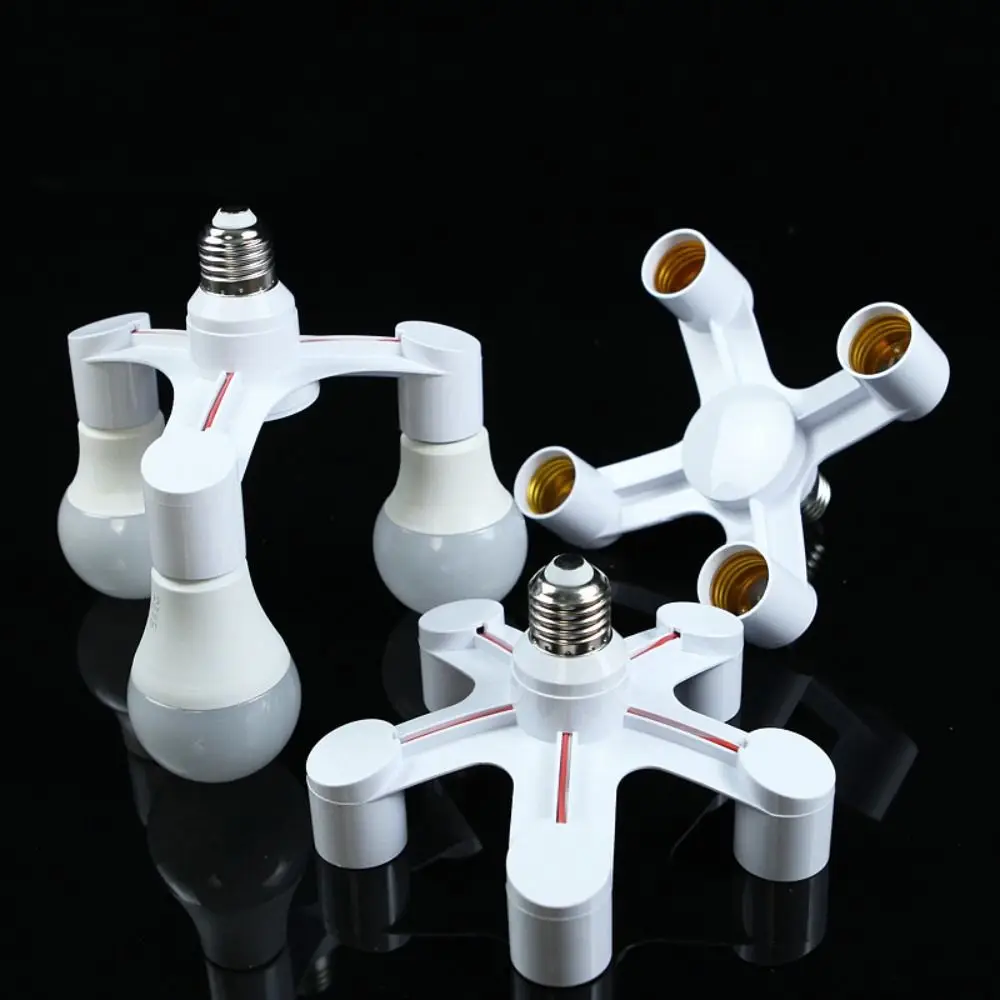 E27 to E27 LED Bulb Lamp Holder 2 in 1/3 in 1/4 1/5 1 Base Socket Splitter LED Lamp Socket Light Bulb Adapter Holder