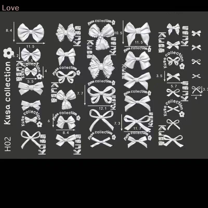 [L&P] 실리콘 네일 아트 몰드 정교한 리본 타이 UV 젤 폴리쉬 조각 몰드 DIY 리본 디자인 장식 템플릿 스텐실